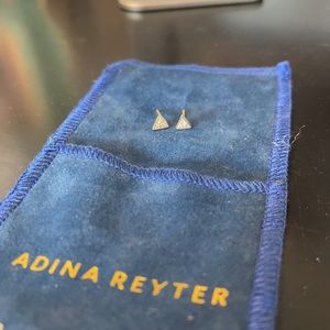 Adina Reyter Pave Triangle Stud Earrings
